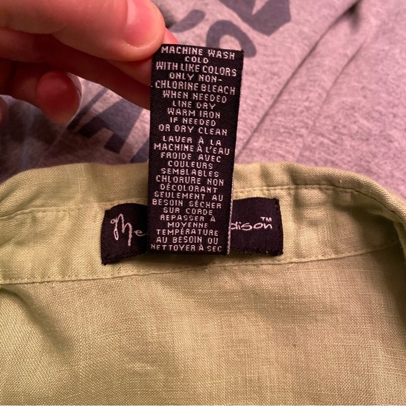 Mercer & Madison linen button up shirt lime green - Picture 6 of 7